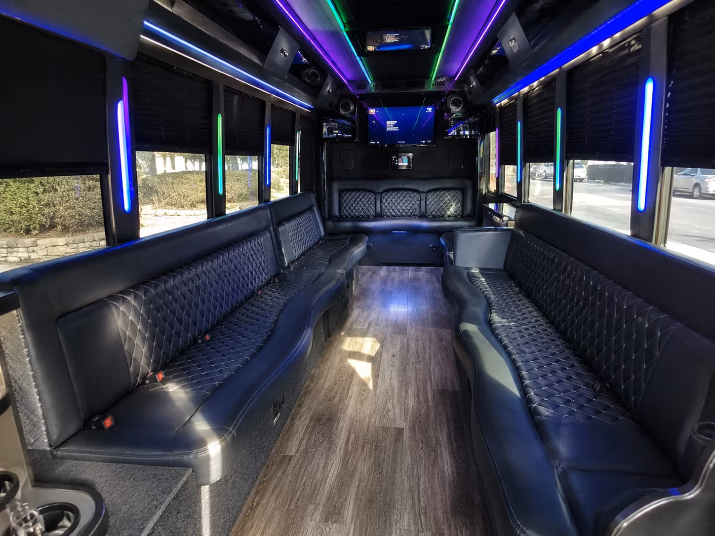 logan 15 passenger party bus interior