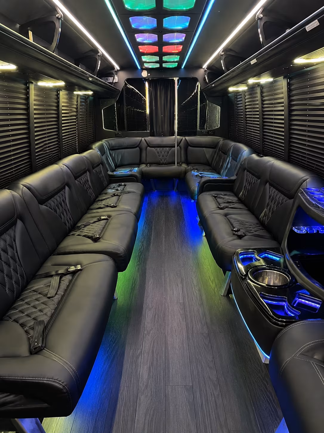 logan 20 passenger party bus interior