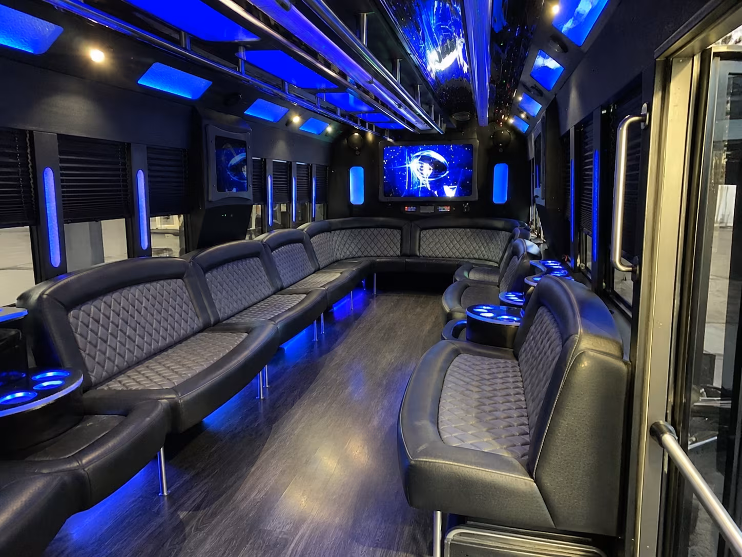 logan 28 passenger party bus interior