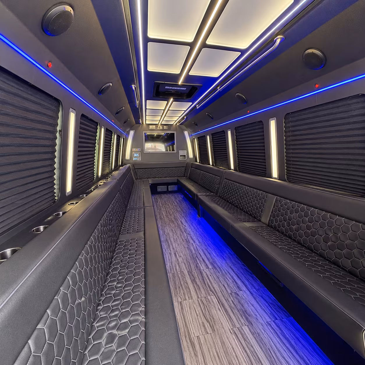 logan 30 passenger party bus interior