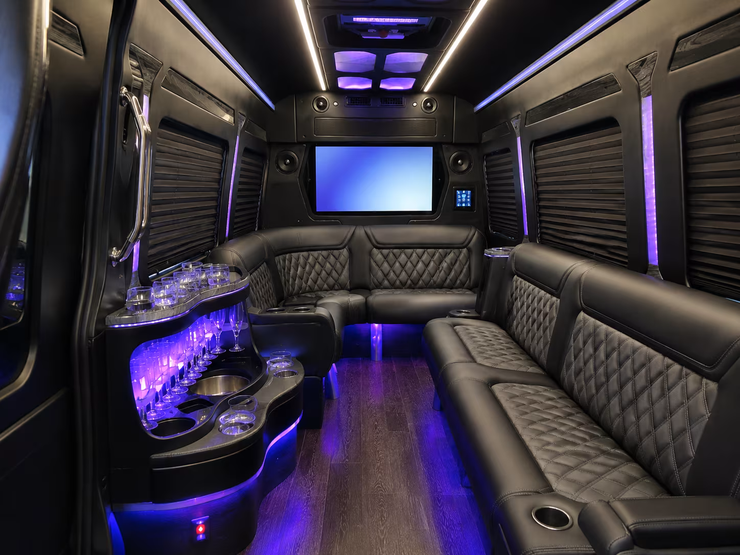 logan 50 passenger party bus interior