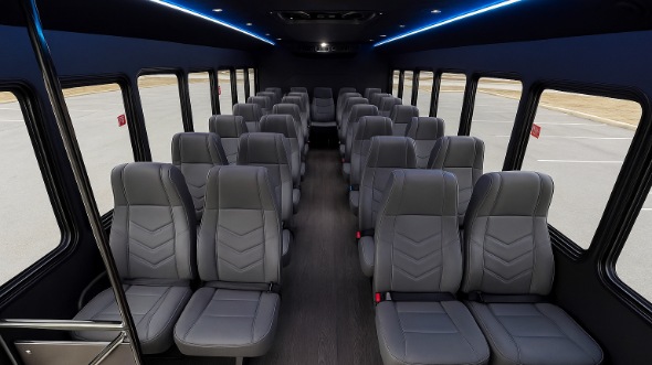 Interior of Charter Bus Company Logan's 15 Passenger Minibus in Logan