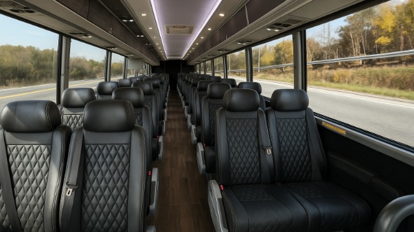 Interior of Charter Bus Company Logan's 18 Passenger Minibus in Logan