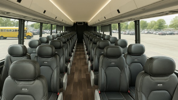 Interior of Charter Bus Company Logan's 20 Passenger Mini bus in Logan