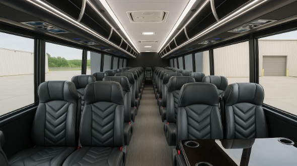 Interior of Charter Bus Company Logan's 28 Passenger Mini bus in Logan