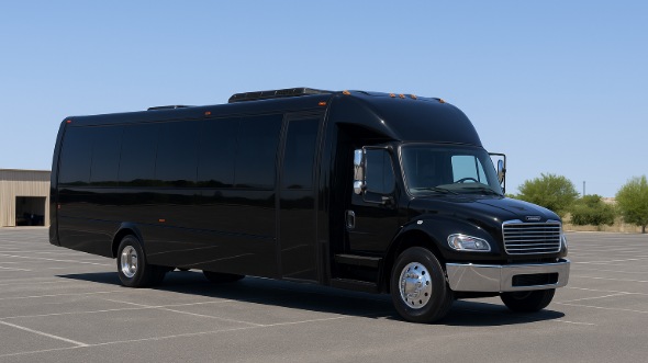 Exterior of Charter Bus Company Logan's 28 Passenger Mini bus in Logan