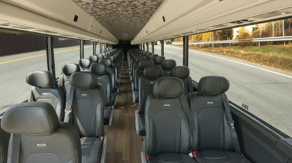 Interior of Charter Bus Company Logan's 30 Passenger Minibus in Logan