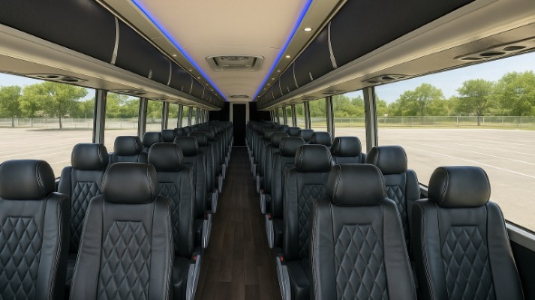 Interior of Charter Bus Company Logan's 54 Passenger Charter Bus in Logan