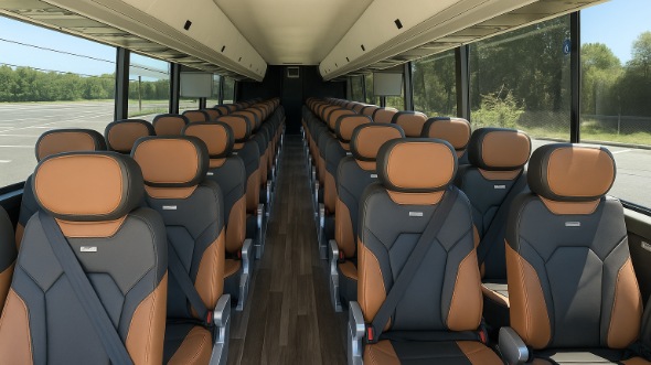 Interior of Charter Bus Company Logan's 55 Passenger Charter Bus in Logan