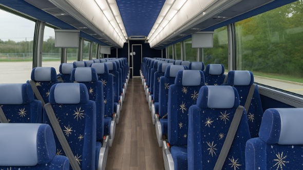 logan 54 passenger charter bus inside