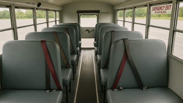 Interior of Charter Bus Company Logan's School Bus in Logan