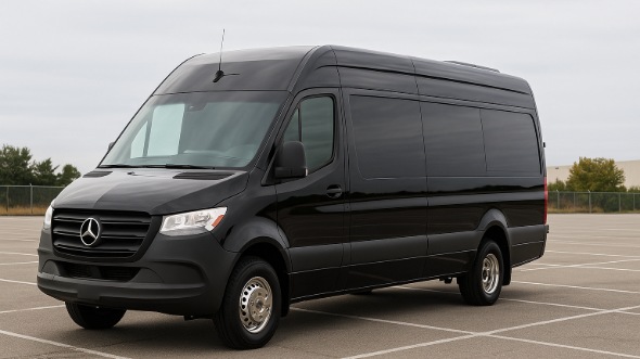Exterior of Charter Bus Company Logan's Sprinter Limo in Logan